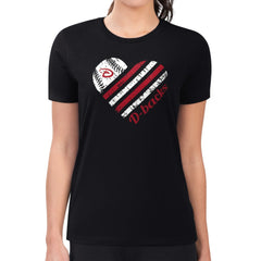 Arizona Diamondbacks G-III 4Her by Carl Banks Women's Super-Slim Fit Lightweight Heart Graphic T-Shirt - Black