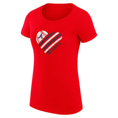 Atlanta Braves G-III 4Her by Carl Banks Women's Super-Slim Fit Lightweight Heart Graphic T-Shirt - Red