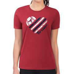 Atlanta Braves G-III 4Her by Carl Banks Women's Super-Slim Fit Lightweight Heart Graphic T-Shirt - Red