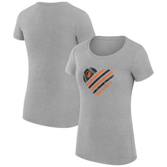 Baltimore Orioles G-III 4Her by Carl Banks Women's Super-Slim Fit Lightweight Heart Graphic T-Shirt - Heather Gray