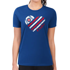 Chicago Cubs G-III 4Her by Carl Banks Women's Super-Slim Fit Lightweight Heart Graphic T-Shirt - Royal
