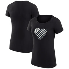 Chicago White Sox G-III 4Her by Carl Banks Women's Super-Slim Fit Lightweight Heart Graphic T-Shirt - Black