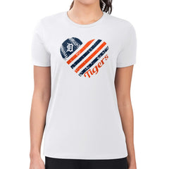 Detroit Tigers G-III 4Her by Carl Banks Women's Super-Slim Fit Lightweight Heart Graphic T-Shirt - White