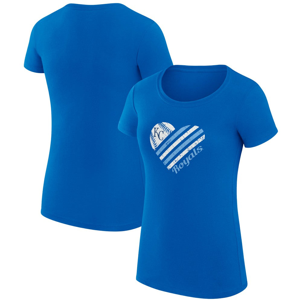 Kansas City Royals G-III 4Her by Carl Banks Women's Super-Slim Fit Lightweight Heart Graphic T-Shirt - Royal