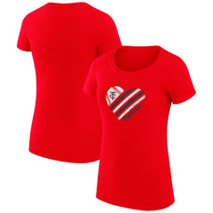 Minnesota Twins G-III 4Her by Carl Banks Women's Super-Slim Fit Lightweight Heart Graphic T-Shirt - Red