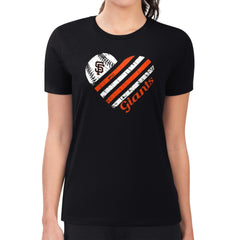 San Francisco Giants G-III 4Her by Carl Banks Women's Super-Slim Fit Lightweight Heart Graphic T-Shirt - Black