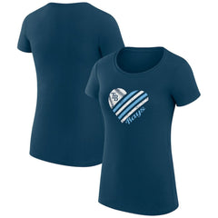 Tampa Bay Rays G-III 4Her by Carl Banks Women's Super-Slim Fit Lightweight Heart Graphic T-Shirt - Navy