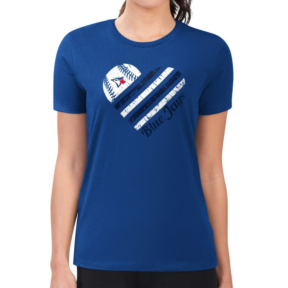 Toronto Blue Jays G-III 4Her by Carl Banks Women's Super-Slim Fit Lightweight Heart Graphic T-Shirt - Royal