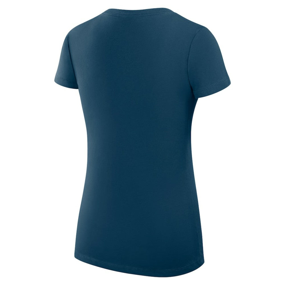 Atlanta Braves G-III 4Her by Carl Banks Women's Super-Slim Fit Lightweight Heart V-Neck T-Shirt - Navy