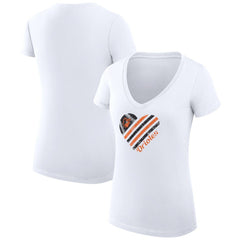 Baltimore Orioles G-III 4Her by Carl Banks Women's Super-Slim Fit Lightweight Heart V-Neck T-Shirt - White