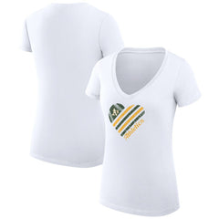 Athletics G-III 4Her by Carl Banks Women's Super-Slim Fit Lightweight Heart V-Neck T-Shirt - White