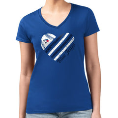 Toronto Blue Jays G-III 4Her by Carl Banks Women's Super-Slim Fit Lightweight Heart V-Neck T-Shirt - Royal