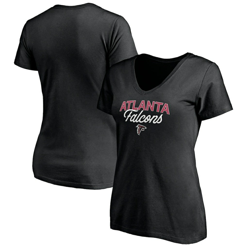 NFL Atlanta Falcons Women's Depth Chart V-Neck T-Shirt