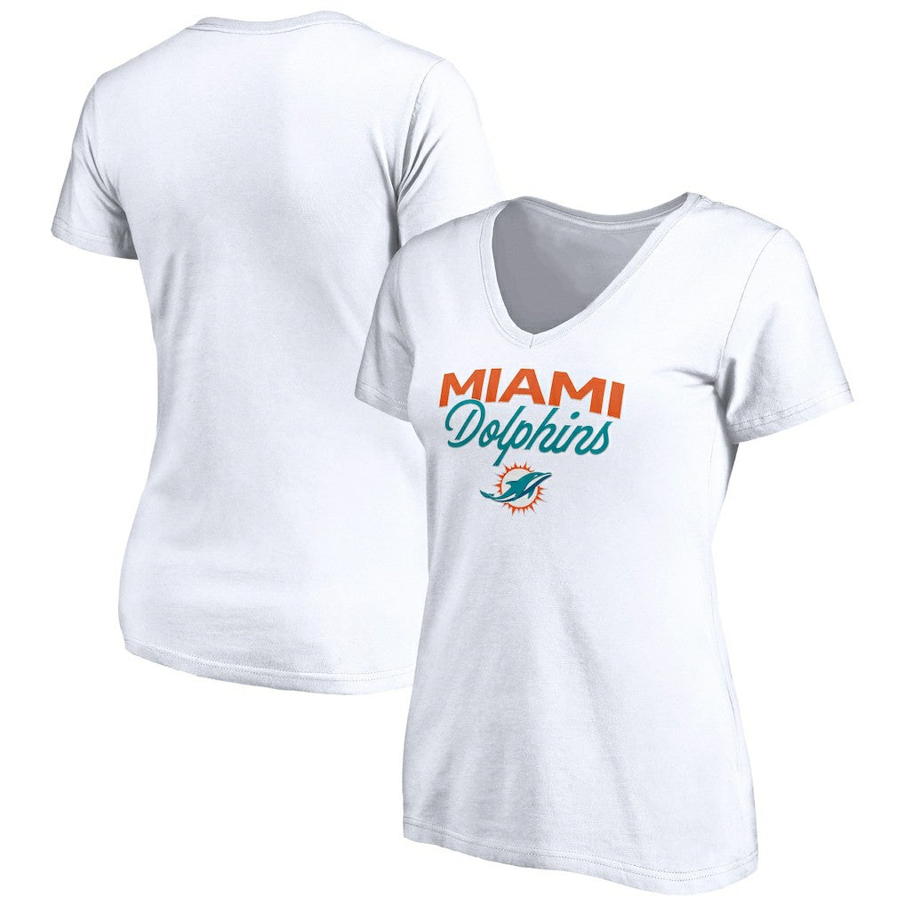 NFL Miami Dolphins Women's Depth Chart V-Neck T-Shirt