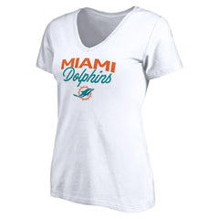 NFL Miami Dolphins Women's Depth Chart V-Neck T-Shirt