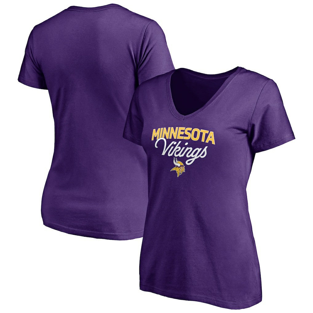 NFL Minnesota Vikings Women's Depth Chart V-Neck T-Shirt