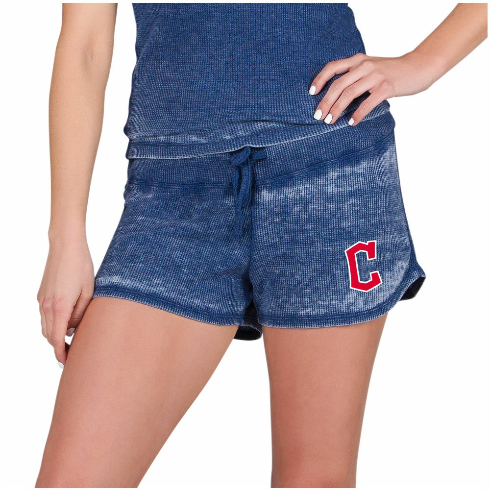 Cleveland Guardians Concepts Sport Women's Resurgence Waffle Knit Shorts - Navy