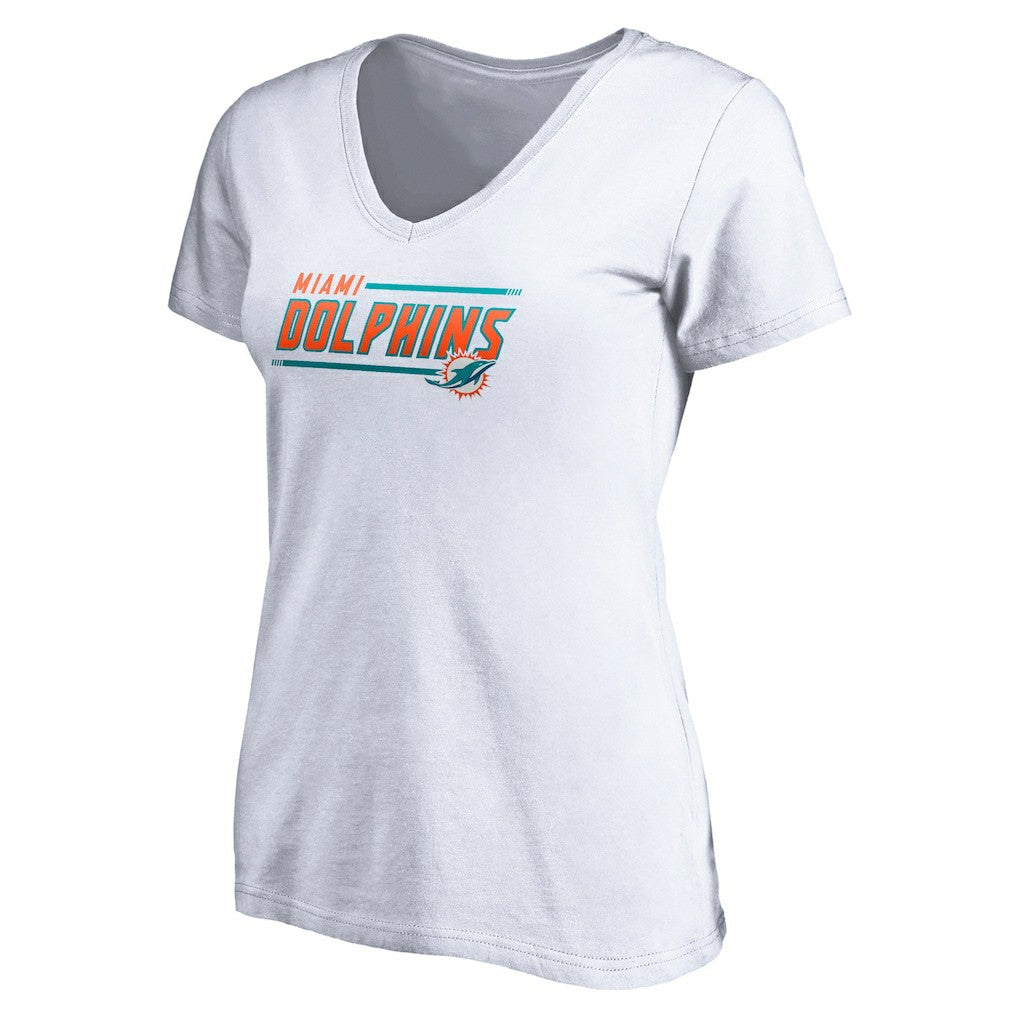 NFL Miami Dolphins Women's Mascot In Bounds V-Neck T-Shirt