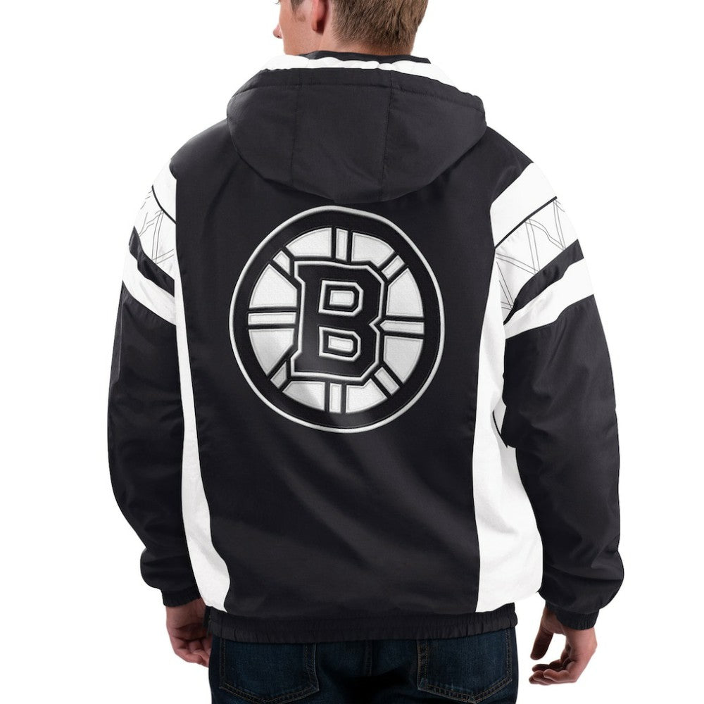 Boston Bruins Starter x NHL Black Ice Home Team Half-Zip Pullover Hoodie