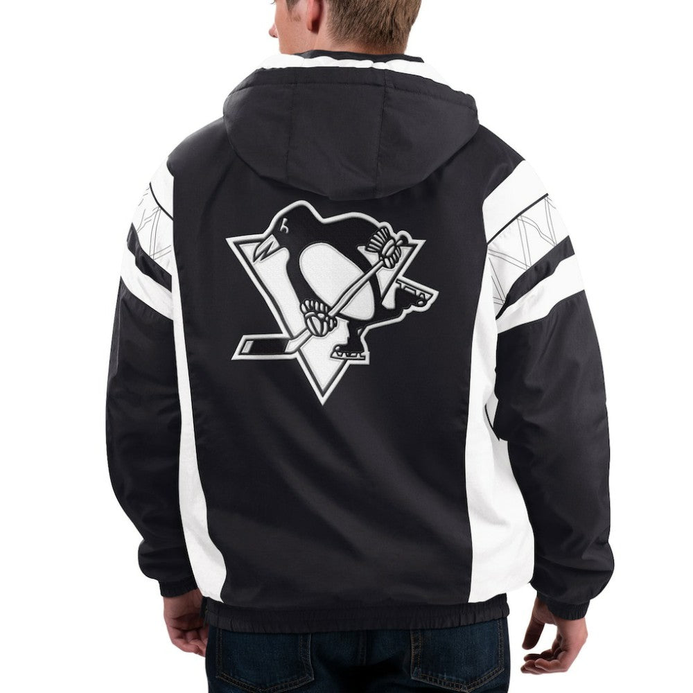 Pittsburgh Penguins Starter x NHL Black Ice Home Team Half-Zip Pullover Hoodie