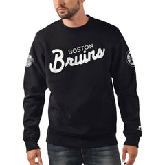 Boston Bruins Starter x NHL Black Ice Cross Check Pullover Sweatshirt