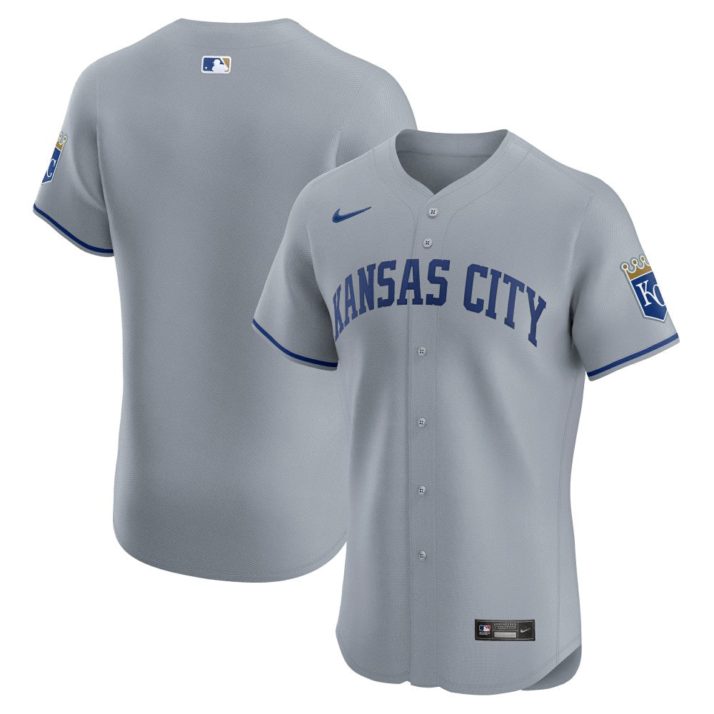 Kansas City Royals Road Vapor Premier Elite Patch Jersey - Gray | Nike
