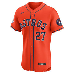 Jose Altuve Houston Astros Alternate Elite Sponsor Patch Player Jersey - Orange | Nike
