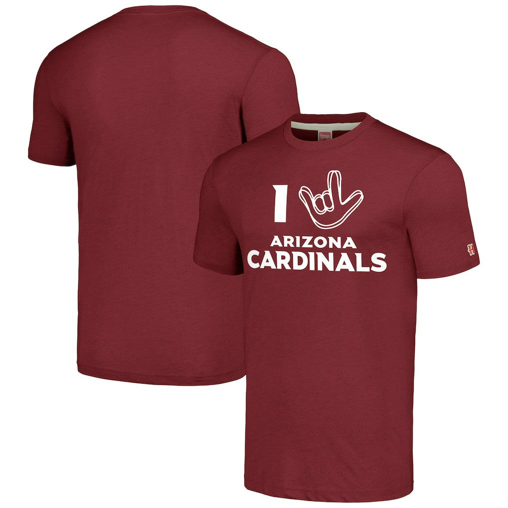 NFL Arizona Cardinals Homage Unisex The NFL ASL Collection by Love Sign Tri-Blend T-Shirt