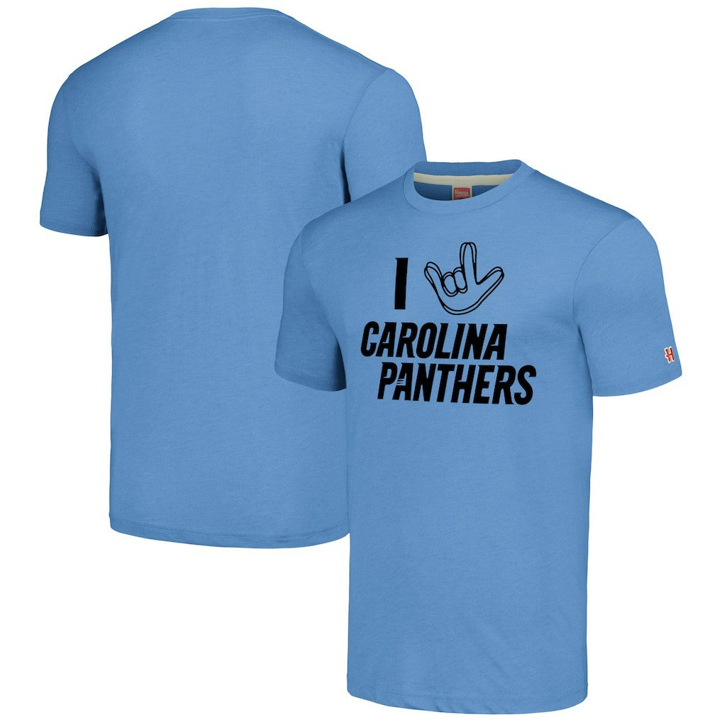 NFL Carolina Panthers Homage Unisex The NFL ASL Collection by Love Sign Tri-Blend T-Shirt
