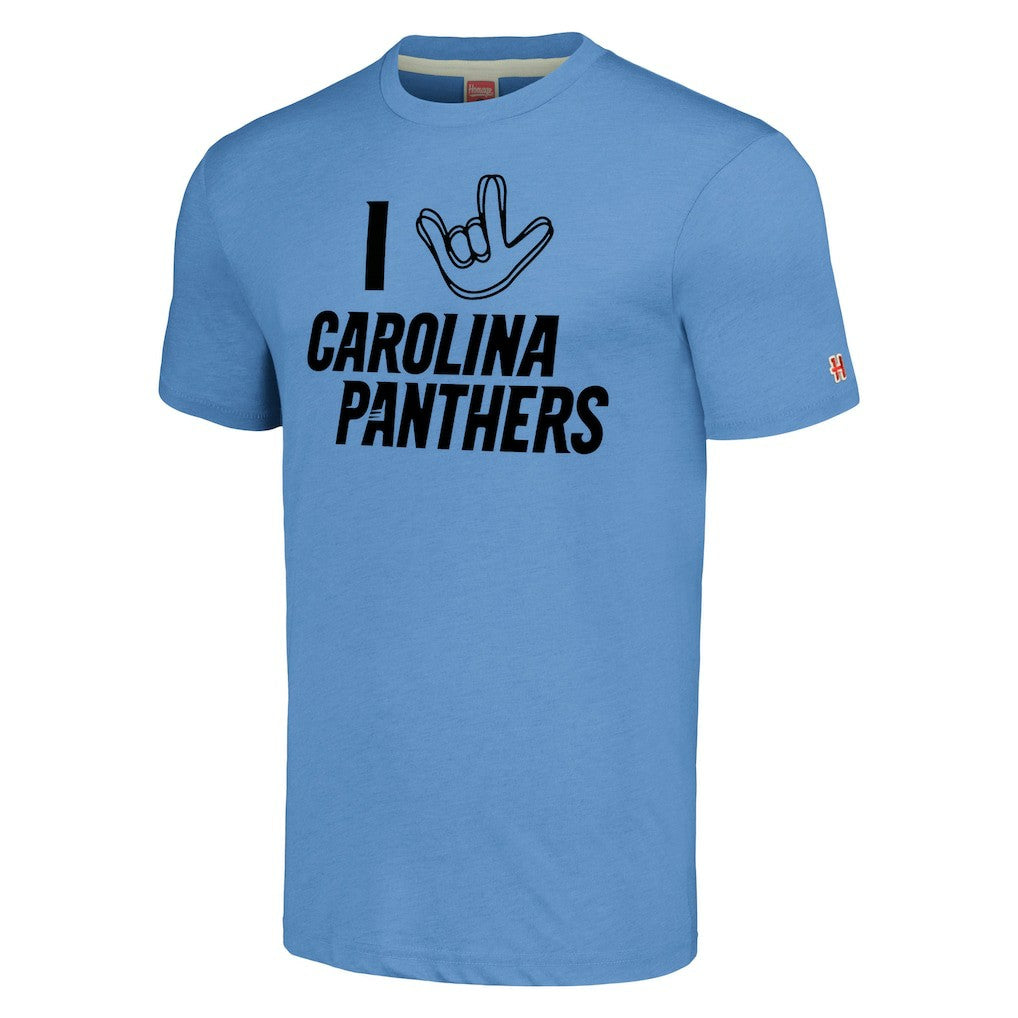NFL Carolina Panthers Homage Unisex The NFL ASL Collection by Love Sign Tri-Blend T-Shirt