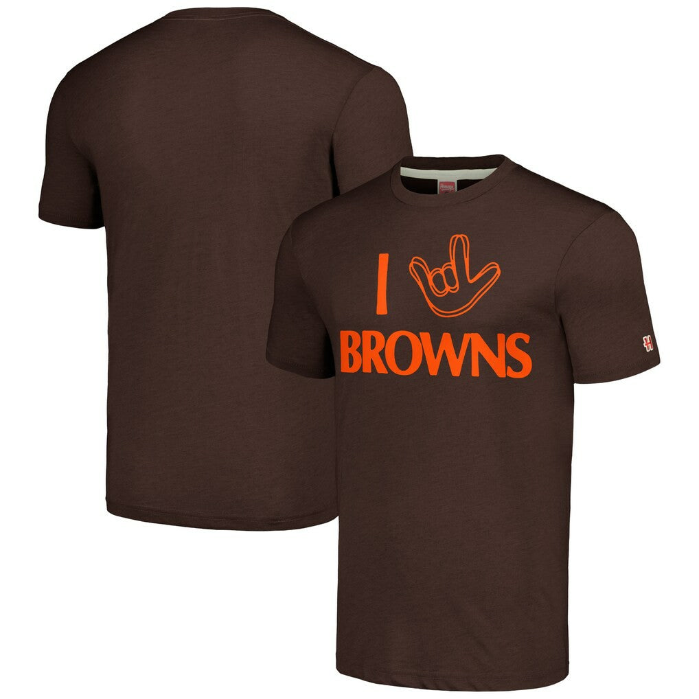 NFL Cleveland Browns Homage Unisex The NFL ASL Collection by Love Sign Tri-Blend T-Shirt