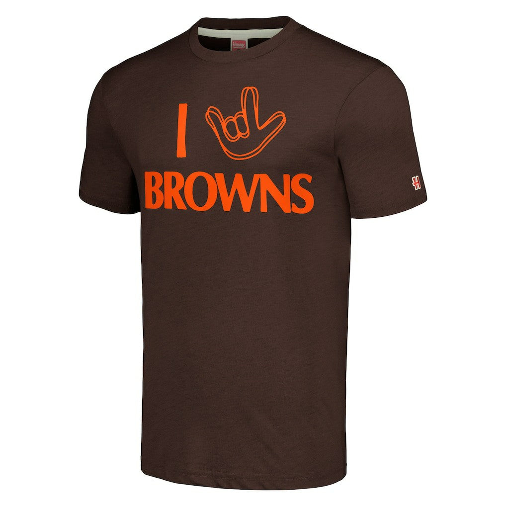 NFL Cleveland Browns Homage Unisex The NFL ASL Collection by Love Sign Tri-Blend T-Shirt
