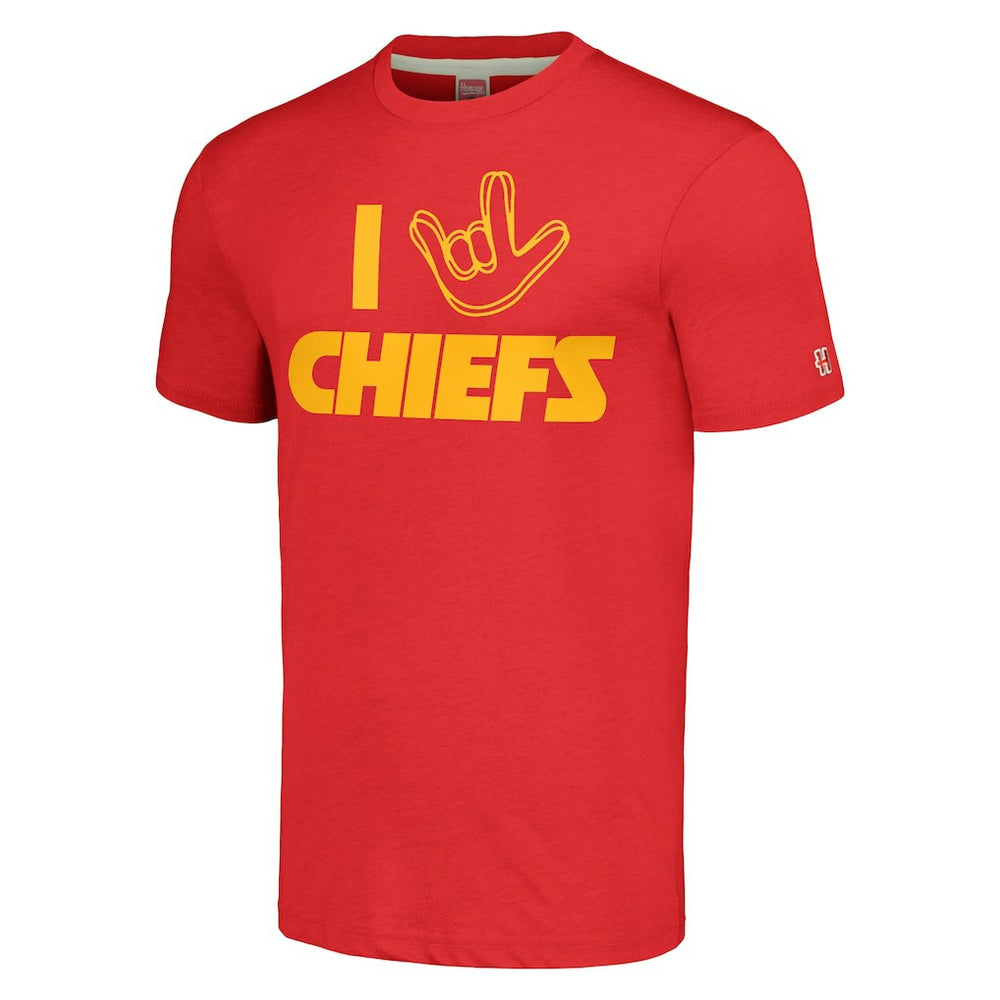 NFL Kansas City Chiefs Homage Unisex The NFL ASL Collection by Love Sign Tri-Blend T-Shirt