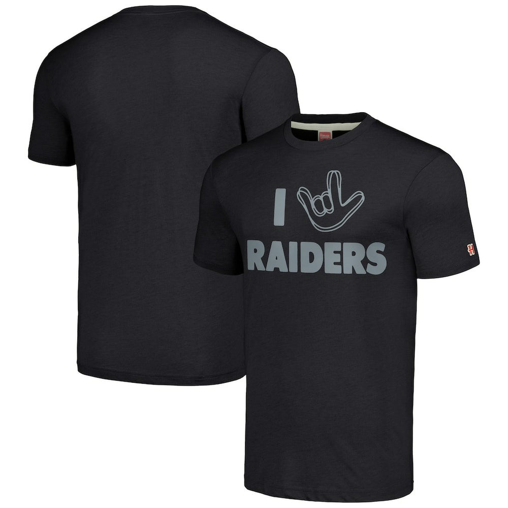 NFL Las Vegas Raiders Homage Unisex The NFL ASL Collection by Love Sign Tri-Blend T-Shirt