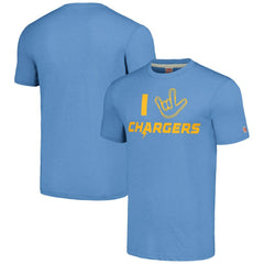 NFL Los Angeles Chargers Homage Unisex The NFL ASL Collection by Love Sign Tri-Blend T-Shirt