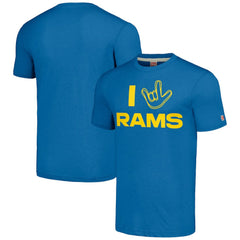 NFL Los Angeles Rams Homage Unisex The NFL ASL Collection by Love Sign Tri-Blend T-Shirt