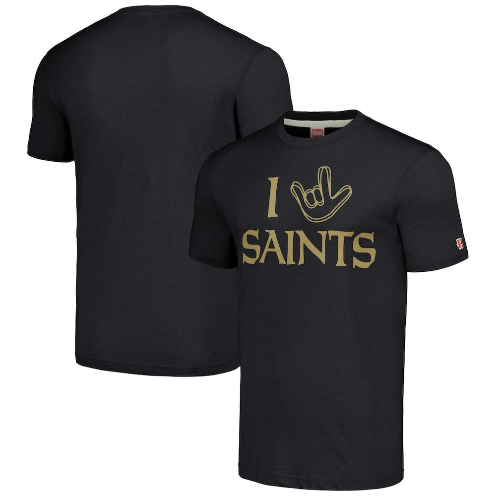 NFL New Orleans Saints Homage Unisex The NFL ASL Collection by Love Sign Tri-Blend T-Shirt