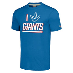 NFL New York Giants Homage Unisex The NFL ASL Collection by Love Sign Tri-Blend T-Shirt