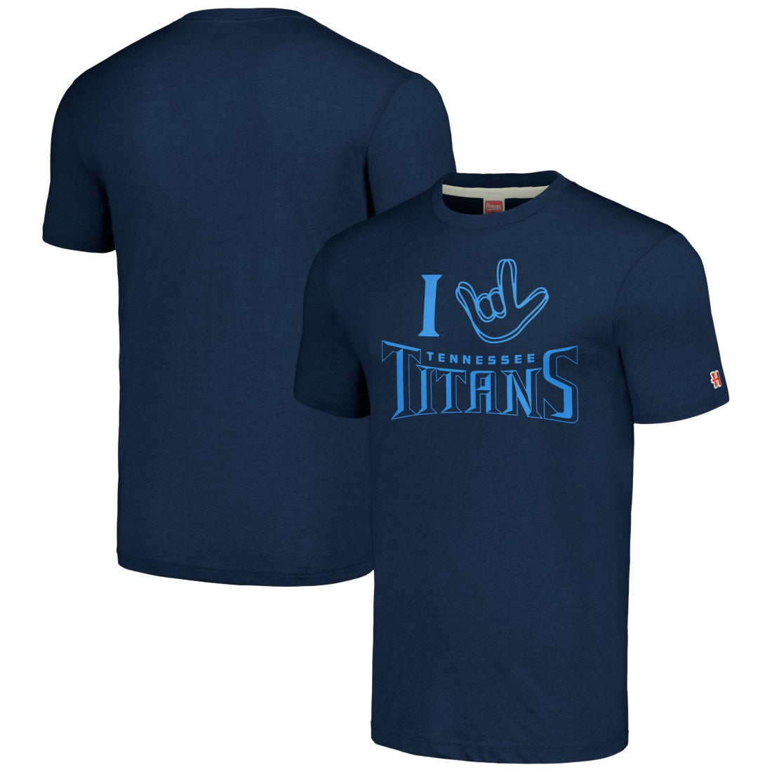 NFL Tennessee Titans Homage Unisex The NFL ASL Collection by Love Sign Tri-Blend T-Shirt