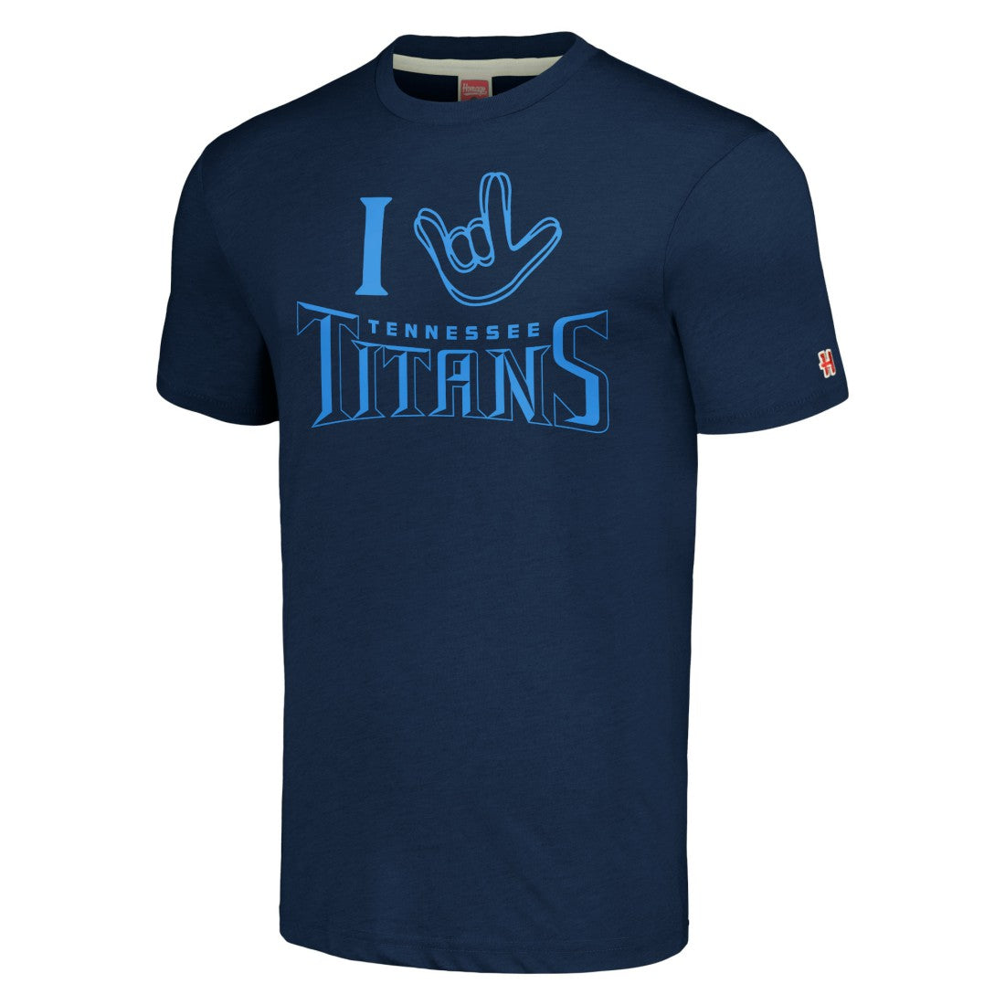 NFL Tennessee Titans Homage Unisex The NFL ASL Collection by Love Sign Tri-Blend T-Shirt