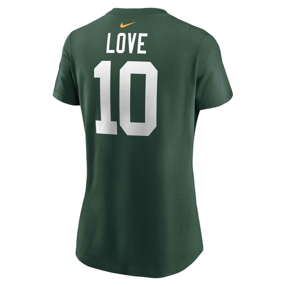 NFL Green Bay Packers Jordan Love  Women's Player Name & Number T-Shirt