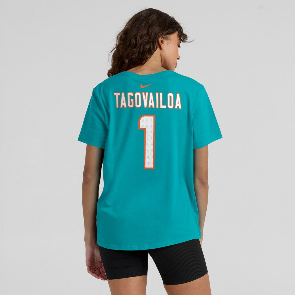 NFL Miami Dolphins Tua Tagovailoa  Women's Player Name & Number T-Shirt