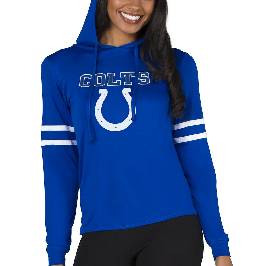 NFL Indianapolis Colts Concepts Sport Women's Marathon Lightweight Lounge Pullover Hoodie