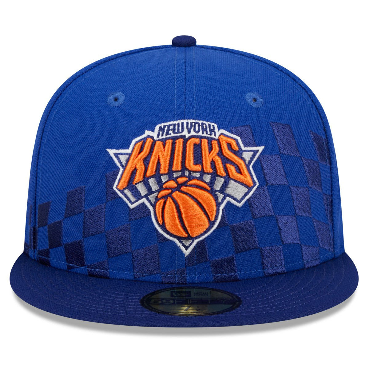 New York Knicks Rally Drive Checkerboard 59FIFTY Crown Fitted Hat - Blue | New Era outlet