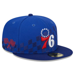 Philadelphia 76ers Rally Drive Checkerboard 59FIFTY Crown Fitted Hat - Royal | New Era sale