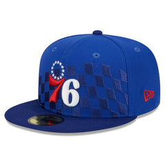 Philadelphia 76ers Rally Drive Checkerboard 59FIFTY Crown Fitted Hat - Royal | New Era sale
