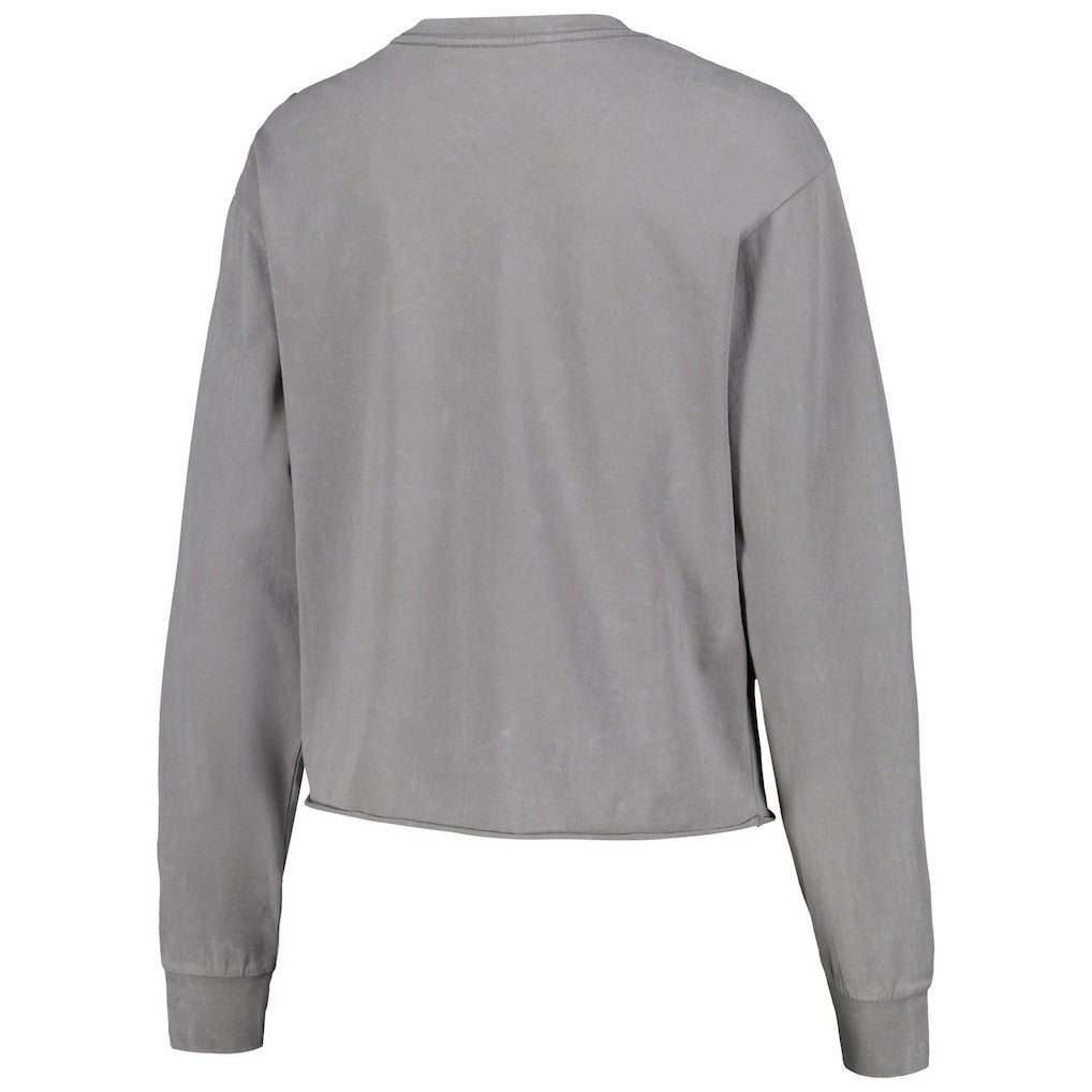 Chicago Bulls The Wild Collective Women's Band Cropped Long Sleeve T-Shirt sale - Gray for sale