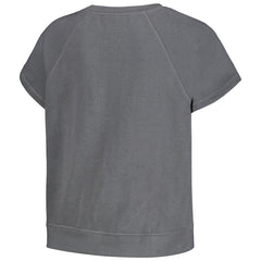 Los Angeles Lakers The Wild Collective Women's Embroidered Fleece Raglan Short Sleeve Pullover Sweatshirt - Gray outlet