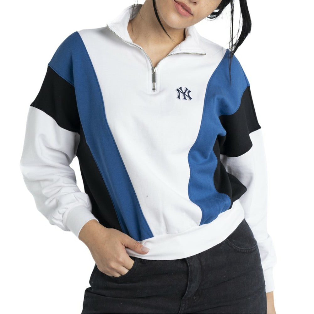 New York Yankees Lusso Women's Malia Quarter-Zip Sweatshirt - White