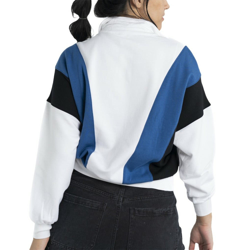 New York Yankees Lusso Women's Malia Quarter-Zip Sweatshirt - White